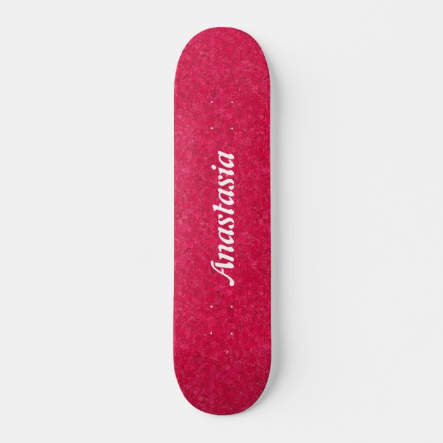 Individuelle Name rosa mädchenmodernes Muster Skateboard (Vorne)