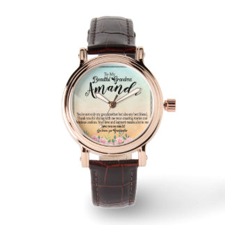 Individuelle Name Rosa-Nachricht für Oma Armbanduhr