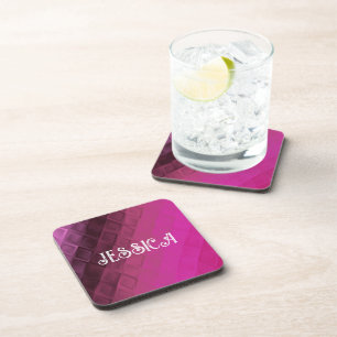 Individuelle Name, rosa, ombre Getränkeuntersetzer