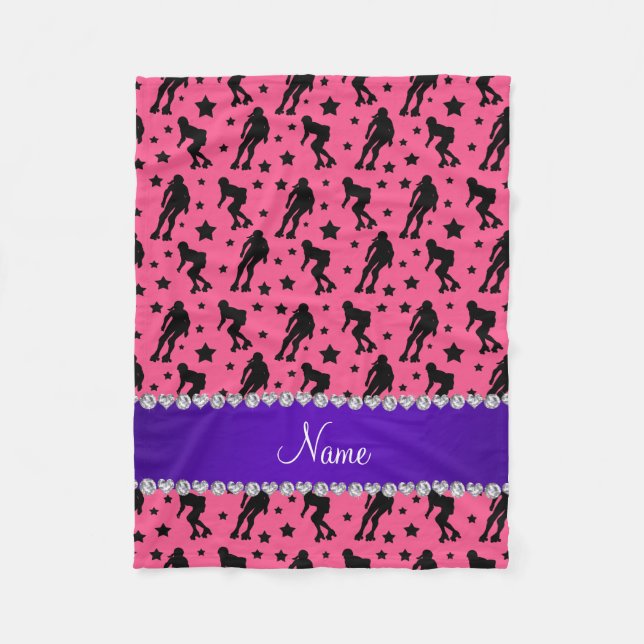 Individuelle Name-Rosa-Roller Fleecedecke (Vorderseite)