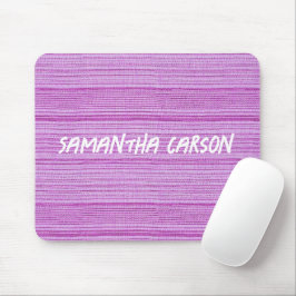 Individuelle Name rosa Streifen mit Textilien Mousepad