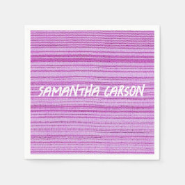 Individuelle Name rosa Streifen mit Textilien Serviette