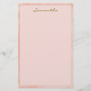 Individuelle Name Rosa und Gold Briefpapier