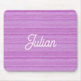 Individuelle Name, rosa und weiße Streifen Mousepad