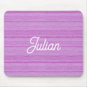 Individuelle Name, rosa und weiße Streifen Mousepad