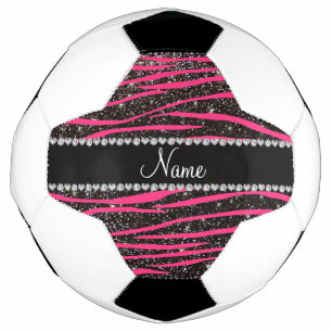 individuelle Name Rosa Zebrastreifen schwarzer Gli Fußball