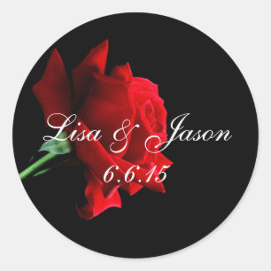 Individuelle Name-Rose-Aufkleber Runder Aufkleber