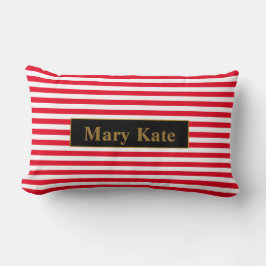 Individuelle Name Rot/Weiße Streifen Lendenkissen
