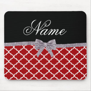 Individuelle Name rotes Marokkanmuster Mousepad