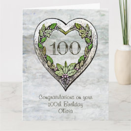 Individuelle Name Rustikale 100. Geburtstagskarte Karte