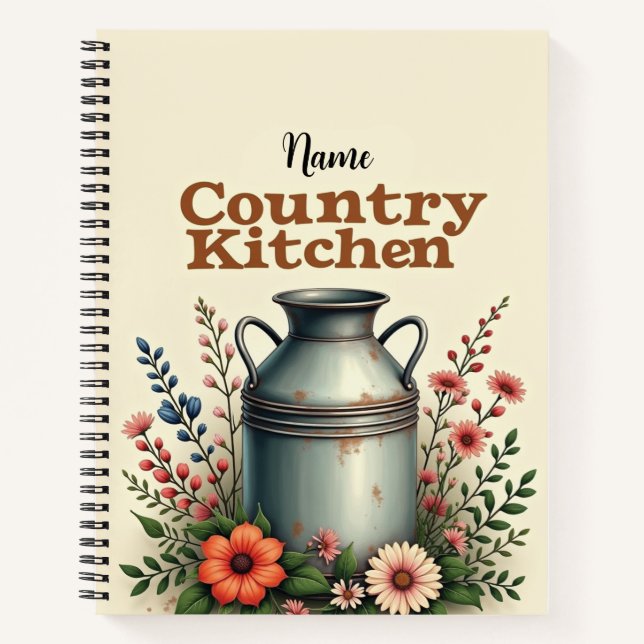 Individuelle Name Rustikaler Rezeptorist Notizbuch (Vorderseite)