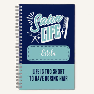 Individuelle Name Salon Life Geschenk für Haarstüh Notizbuch