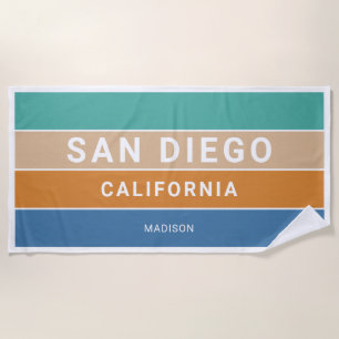 Individuelle Name San Diego / IHRER TEXT Strandtuch