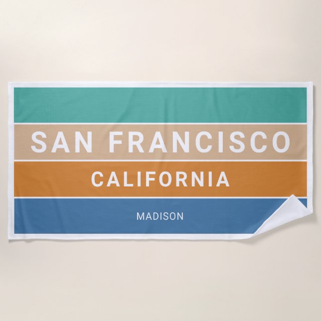 Individuelle Name San Francisco / IHRER TEXT Strandtuch (Vorderseite)