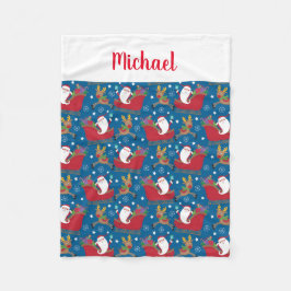 Individuelle Name Santa Reindeer Personalisiert We Fleecedecke