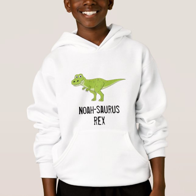 Individuelle Name Saurus Cartoon zum Nachfahren Ca Hoodie (Vorderseite)