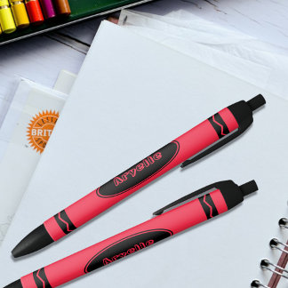 Individuelle Name Scarlet Red Crayon Black Ink Pen Kugelschreiber