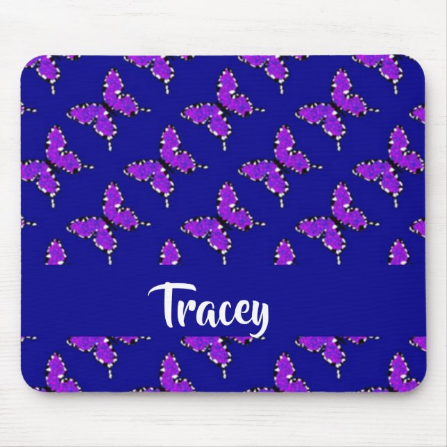Individuelle Name-Schmetterlinge Mousepad (Vorne)