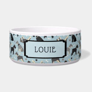 individuelle Name Schnauzer Paws and Bones Dog Napf