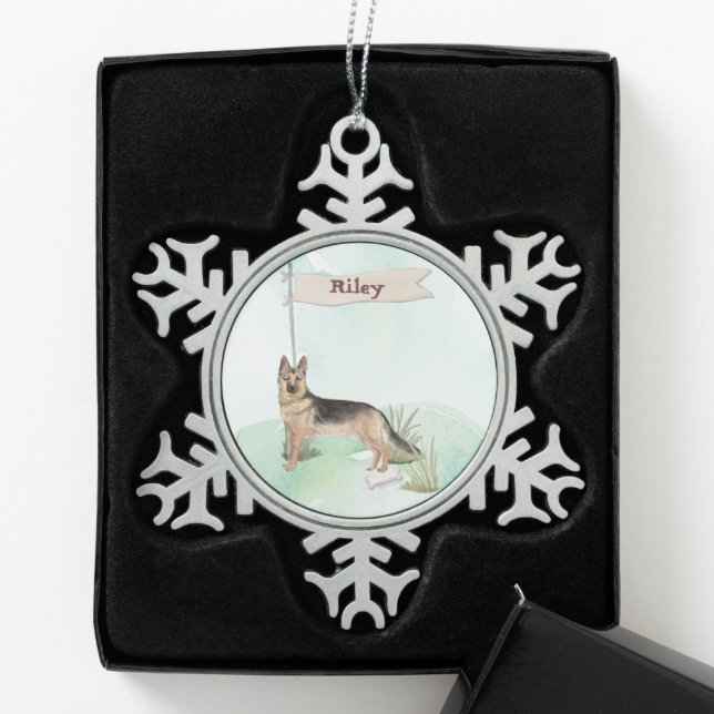 Individuelle Name Schneeflocken Zinn-Ornament (Box)