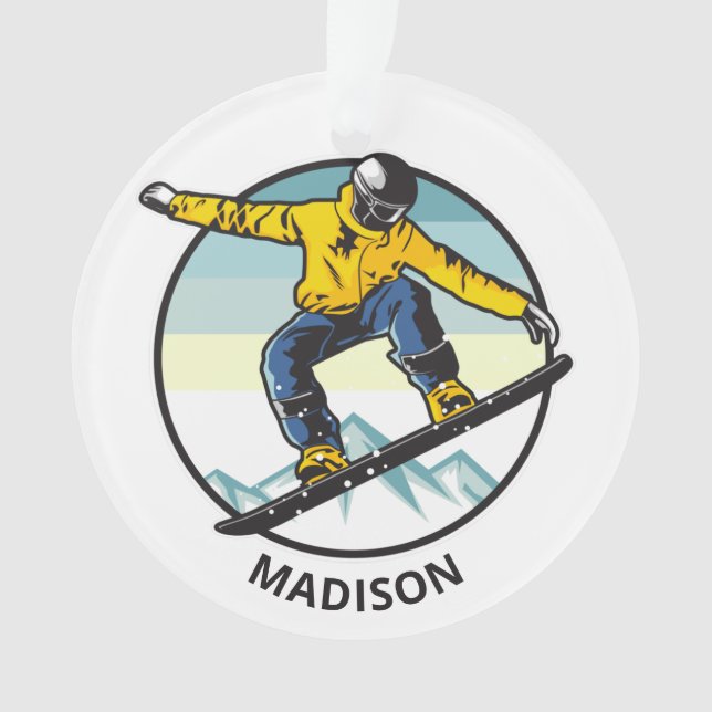 Individuelle Name-SCHNOWBOARD Ornament (Vorderseite)