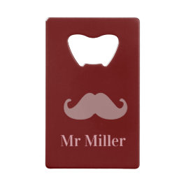 Individuelle Name-Schnurrbart hinzufügen Geldbeutel Flaschenöffner