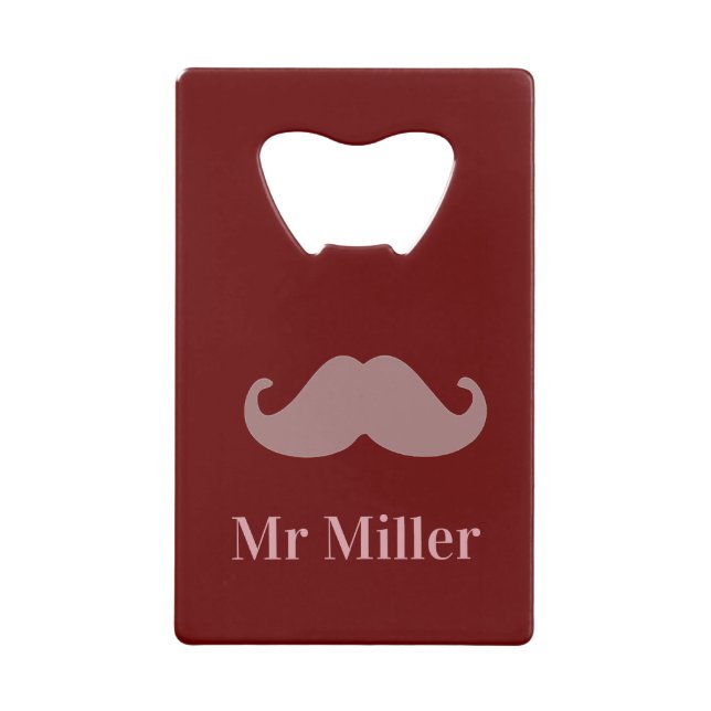 Individuelle Name-Schnurrbart hinzufügen Geldbeutel Flaschenöffner (Vorderseite)