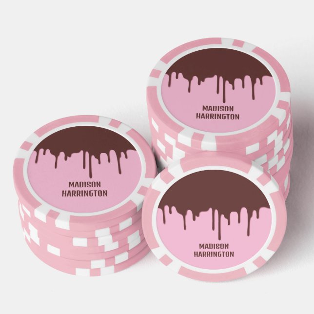 Individuelle Name Schokolade Tropfen Pokerchips (Stapel)
