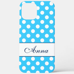 individuelle Name, schöne blaue Polka-Punkte Case-Mate iPhone Hülle