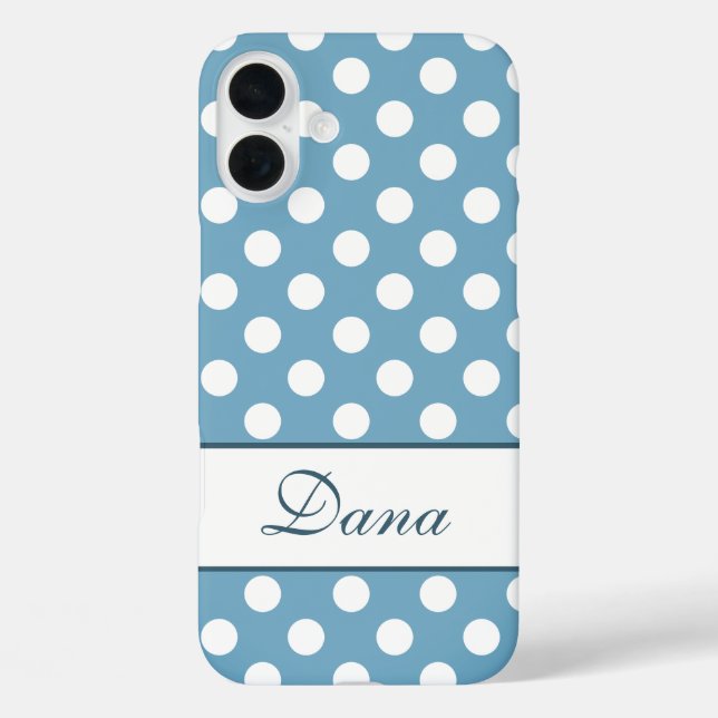 Individuelle Name, schöne Farben und weiße Polka-P Case-Mate iPhone Hülle (Rückseite)
