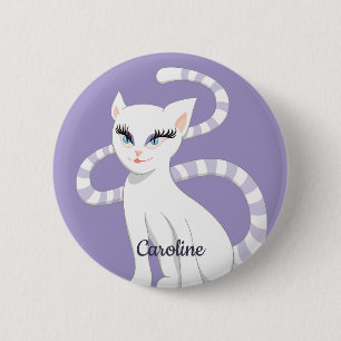 Individuelle Name Schöner Cartoon Niedlich Weiße K Button
