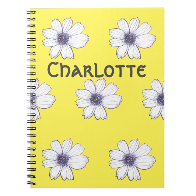 Individuelle Name Schönes Design Notebook für Blum Notizblock (Vorderseite)