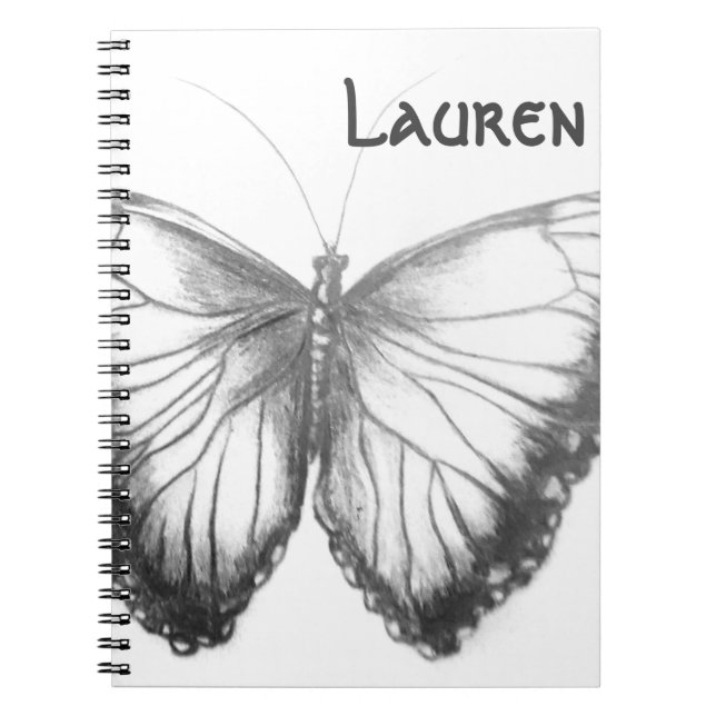 Individuelle Name Schönes SchmetterlingsNotebook Notizblock (Vorderseite)