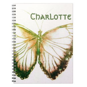 Individuelle Name Schönes SchmetterlingsNotebook Notizblock