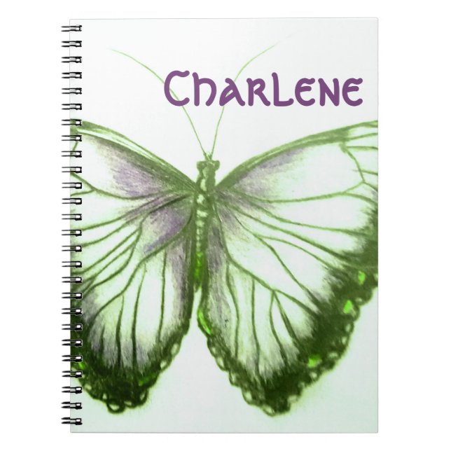 Individuelle Name Schönes SchmetterlingsNotebook Notizblock (Vorderseite)