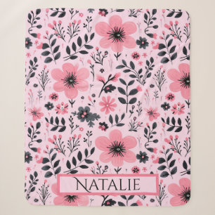 Individuelle Name Schwarz/Rosa Blumenkohl Sherpadecke