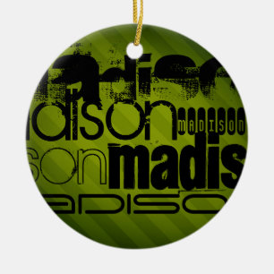 Individuelle Name, Schwarz und Oliven grün Keramikornament