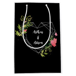 Individuelle Name Schwarz/Weiß Mittlere Geschenktüte