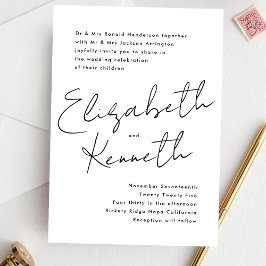 Individuelle Name Schwarz-weiße Haushaltshochzeit