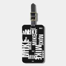 individuelle Name, schwarz-weiße Typografie Gepäckanhänger