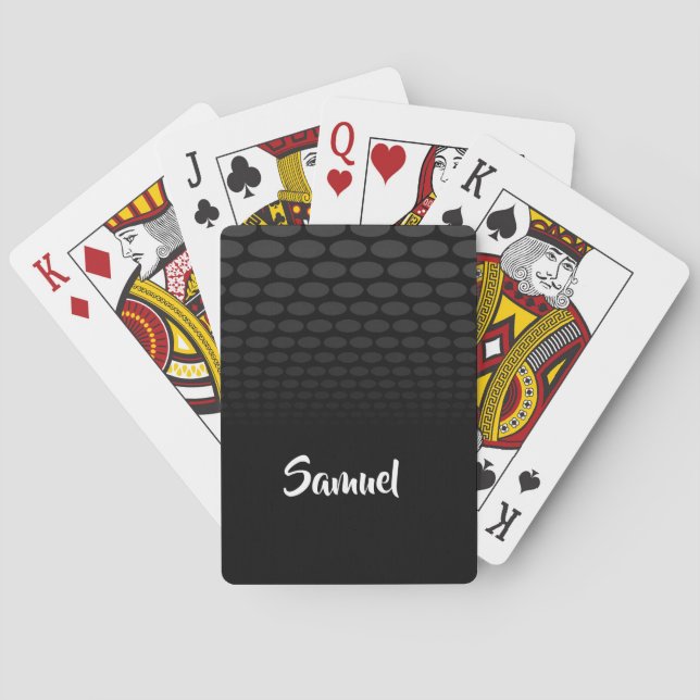 Individuelle Name schwarze Kreise verblassen Spielkarten (Rückseite)