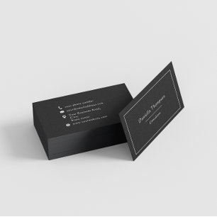 Individuelle Name Schwarzweiß-Minimalistische Typo Visitenkarte