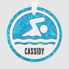 Individuelle Name Schwimmen Schwimmen Weihnachten Ornament