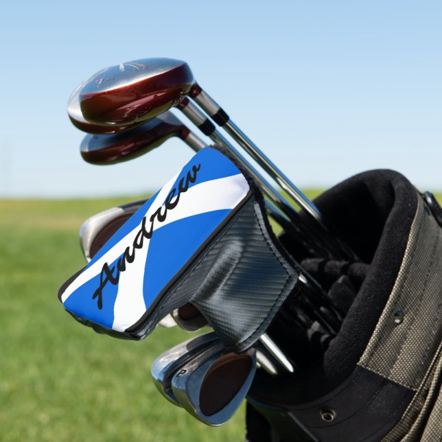 Individuelle Name Scottish Flag Pccer Golf Headcover (In Situ)