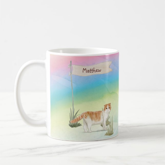 Individuelle Name Scottish Fold Cat Pet Kaffeetasse (Links)