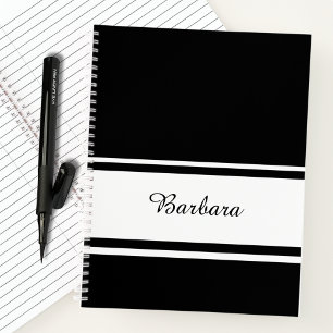 Individuelle Name Script Black/White Office-Gesche Notizbuch