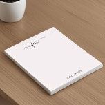 Individuelle Name Script Monogram Modern Minimalis Notizblock<br><div class="desc">Ob Sie Aufgaben organisieren, Quick Notes schreiben oder personalisierte Nachrichten senden, dieses individuelle Name Notizblock gibt eine Aussage. Das raffinierte Design mit einem Skriptmonogramm und einem sauberen, modernen Layout zeichnet sich durch seine praktische und stilvolle Einrichtung aus. Dieses Notizblock ist perfekt für Profis, Studierende oder alle, die personalisierte Schreibwaren genießen....</div>
