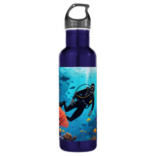 Individuelle Name Scuba Diver Edelstahlflasche