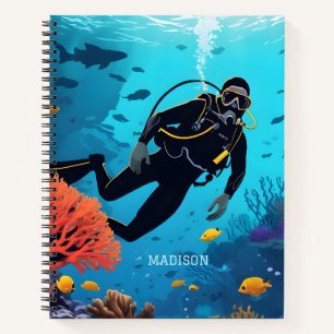 Individuelle Name Scuba Diver Notizbuch