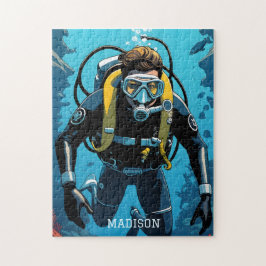 Individuelle Name Scuba Diver Puzzle